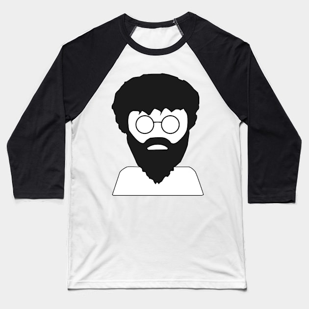 Modern Cave-Man - Hippie Man - Bearded Man with Glasses Baseball T-Shirt by fejhat